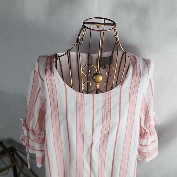 Skies are Blue Anthropologie Cotton & Rayon Striped Dress Size L - Picture 4 of 9
